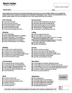 STI Neck Index Fillable - STI Physical Therapy
